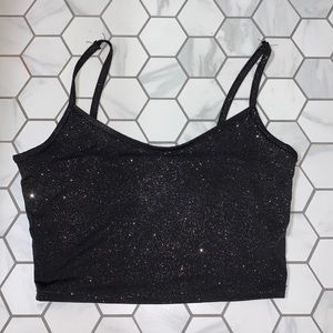 Sparkle black crop top